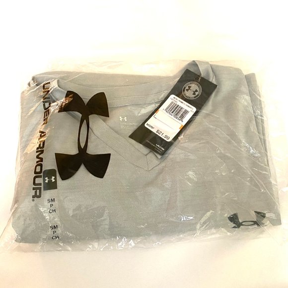 🌿Sale🌿 Under Armour Men Size S L V-Neck Tech 2.0 Short Sleeve Grey 1327969 011 - Picture 5 of 5